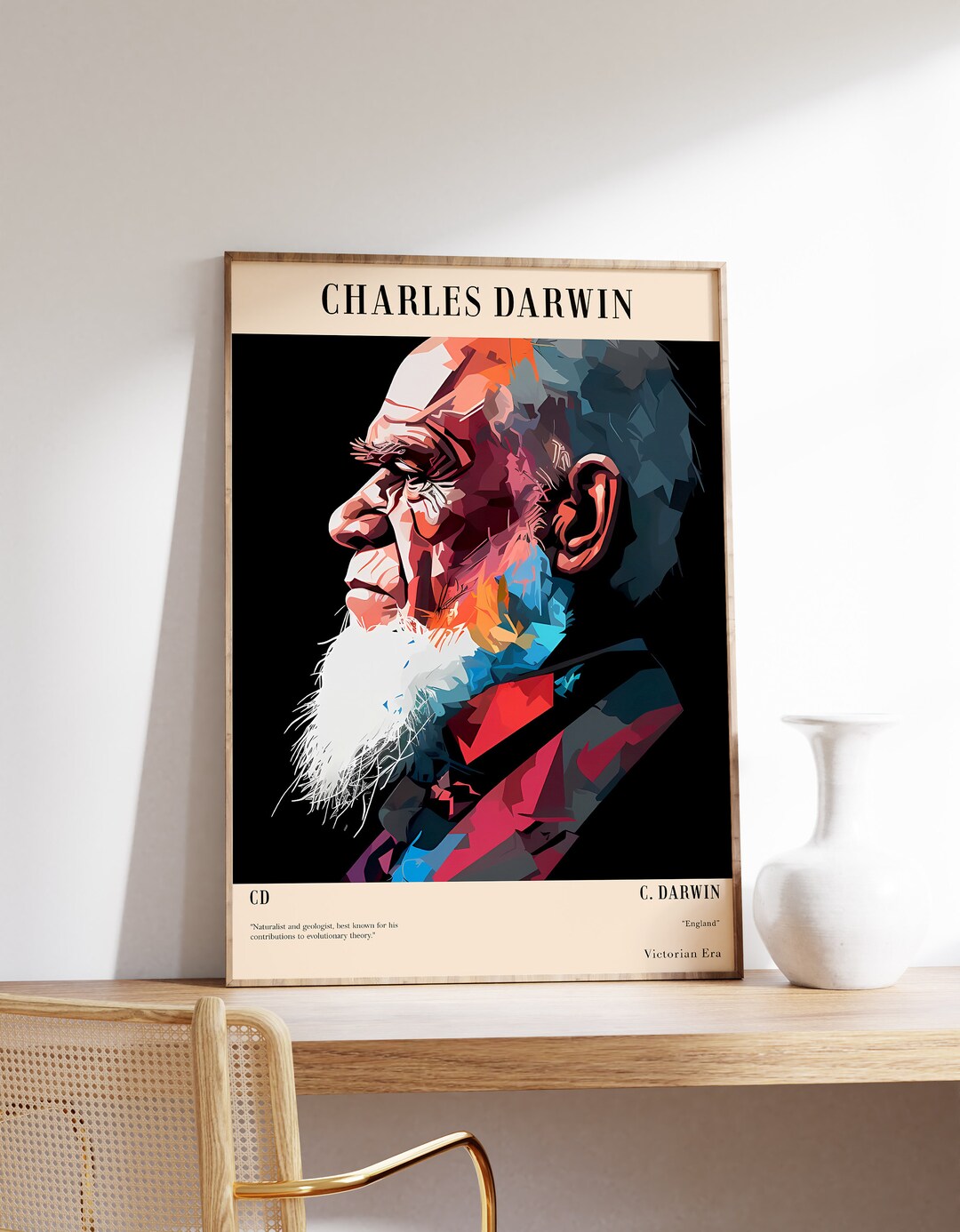 Charles Darwin Print | Vintage Print | Minimal Wall Decor | Wall Art ...
