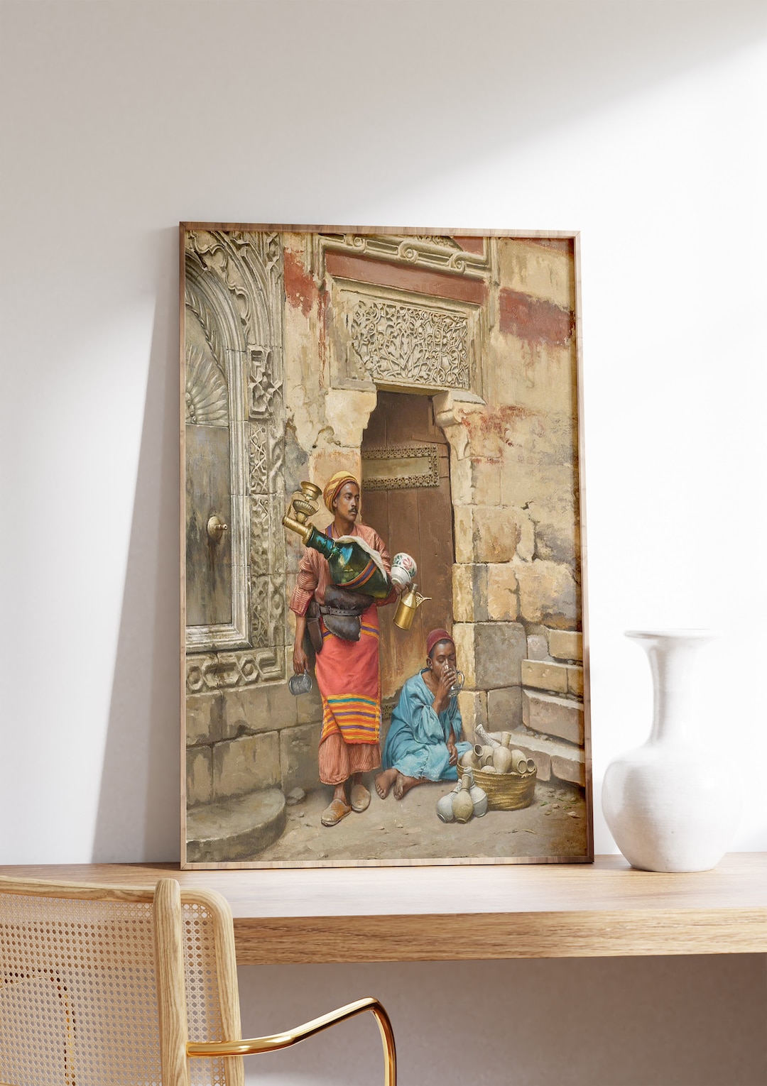 The Water Seller (1891) by Ludwig Deutsch Vintage Painting Print