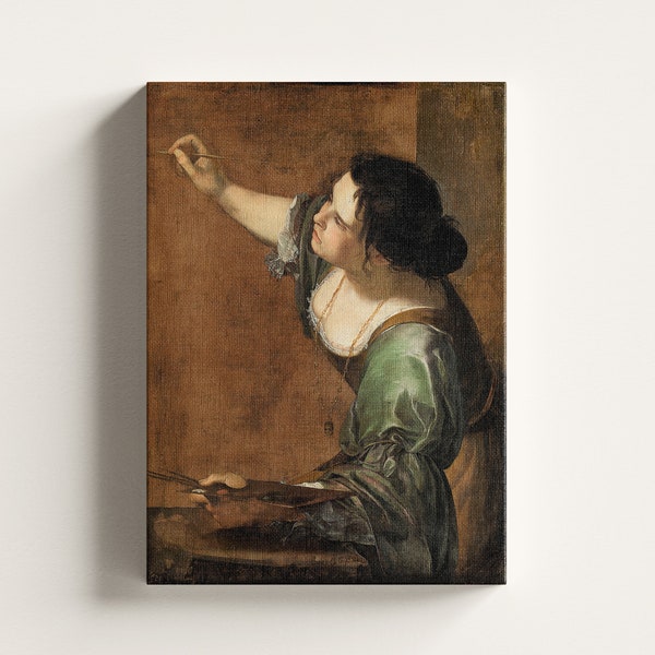 Premium Canvas | Artemisia Gentileschi - Self-portrait as the Allegory of Painting | Vintage Painting | Canvas Wall Art | Vintage Canvas