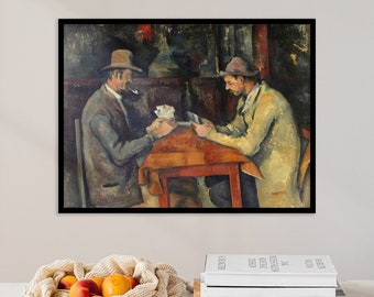 Paul Cézanne - Les joueurs de cartes (1892) - Reproduction classique de peinture, affiche, impression d'art mural, cadeau vintage pour la maison - Cézanne Poker Games Hold Em