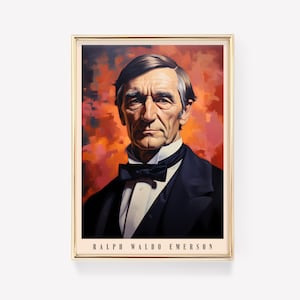 Ralph Waldo Emerson Poster | Autor Print | Ralph Waldo Emerson Poster | Literatur Dekor | Buch Kunstdruck | Wohndekor Bild 2