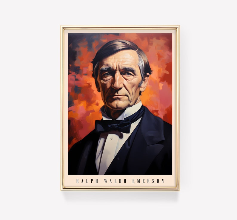 Ralph Waldo Emerson Poster | Autor Print | Ralph Waldo Emerson Poster | Literatur Dekor | Buch Kunstdruck | Wohndekor Bild 2
