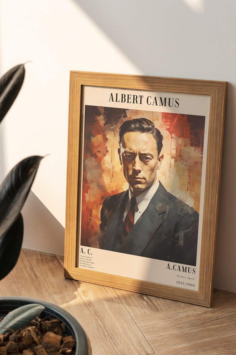 Albert Camus Poster | Vintage Wall Art | Bookworm Gift | Wall Art ...