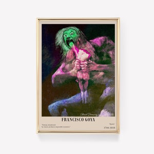 Cartaz da Exposição Francisco Goya | Pintura Vintage | Arte de parede pop art | Impressão de Francisco Goya | Pôster minimalista | Decoração de parede gótica
