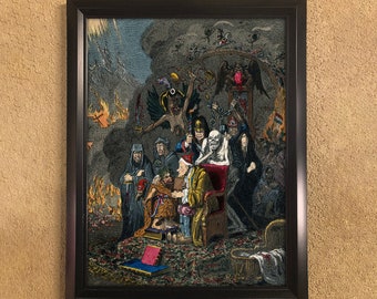 JAMES GILLRAY, Voltaire Instructing the Infant Jacobinism; NEW Fine Art Giclee Print, Nouveau Vintage Poster, Political Cartoon.