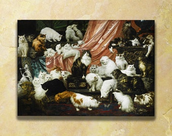 My Wife's Lovers Cat Painting by Carl Kahler - Cat Wall Art - Cat Decor - Famous Cats - Animal Art Prints - Cat Art - Cat Print - Cat Gift