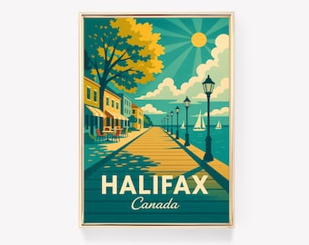 Halifax Reise Poster, Kanada Wand Kunst, Halifax Druck, Vintage Leinwand Dekor, Kanada Poster, Halifax Geschenk