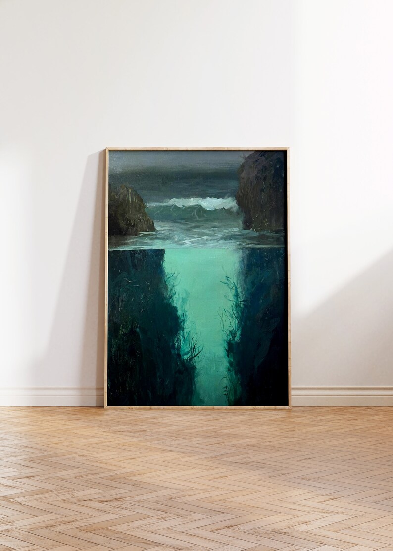 a painting on a wall in a room