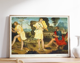 Michelangelo Art Print | Apollo and Marsyas (C. 1540) | Exhibition Poster | Modern Wall Art | Office Home Decor | Fine Art