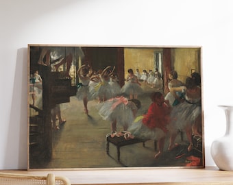 Edgar Degas - The Dance Class (1873) | Vintage Painting | Impressionist Print | Dance Artwork | Ballet Wall Art | Canvas Poster Home Decor