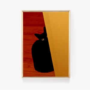 Black Cat Poster | Mysterious Cat Art | Feline Wall Print | Cat Home Decor | Black Cat Illustration