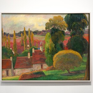 Paul Gauguin - Uma fazenda na Bretanha (1894) - Reprodução de uma pintura clássica - Impressão de pôster fotográfico Arte Presente Quarto Luxo Casa Cozinha