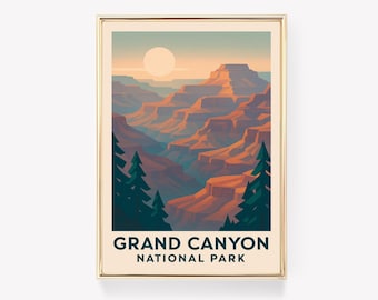 Grand Canyon Travel Poster, Arizona Wall Art, Grand Canyon Print, Vintage Canvas Decor, Arizona Gift