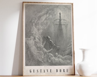 Gustave Dore Prints | The Raven Pl.16 (1884) | Gothic Decor | Devil Art | Memento Mori