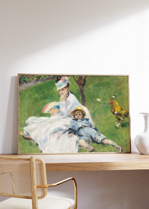 Auguste Renoir Madame Monet and Her Son 1874 Vintage - Etsy