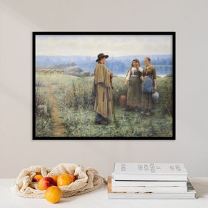 Daniel Ridgway Knight - An Adle Moment - Art Print Painting Poster Gift Photo Vintage Wall Home Decor Anitque Beautiful Aesthetics