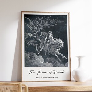 The Vision of Death - Gustave Dore Print, Exhibition Poster, Wall Art, Dante, Art, Engraving, Renaissance, Dore, Inferno, Paradise Lost