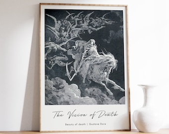La visión de la muerte - Gustave Doré - Lámina, cartel de exposición, arte mural, Dante, arte, grabado, Renacimiento, Doré, Infierno, Paraíso perdido