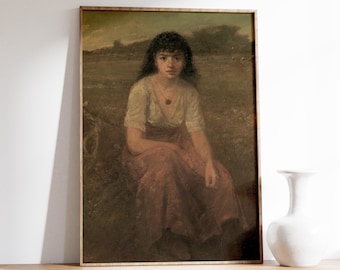 George Fuller - The Quadroon (1880) | Vintage Poster | Antique Oil Painting, Altered Print, Eclectic Fine Art, Bedroom Wall Art, Dorm Decor