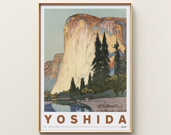 Hiroshi Yoshida | El Capitan | Japanese Woodblock Print | Antique Japanese Poster | Ukiyo-e Print | Oriental Print | Exhibition Poster