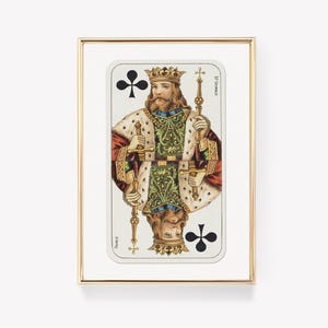 Roi des massues | Cartes à jouer | vintage | Impression murale | Cartes de poker | Impression carte roi |