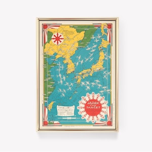 Ernest Dudley Chase : carte | Impression illustrée du Japon | Cartes postales vintage | Japon historique | Carte de la Seconde Guerre mondiale