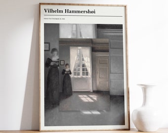 Vilhelm Hammershoi Art Print | Exhibition Print | Interior Painting | Modern Wall Art | Art Nouveau Print | Eclectic Art Print