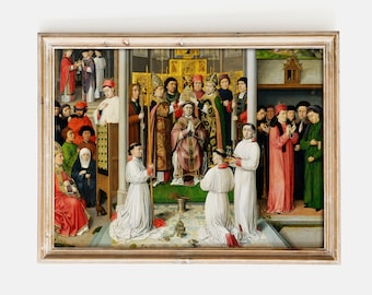 Mästare av Sankt Augustinus - Sankt Augustinus av Hippo-liv (1490) | Tryck Canvastavla Kristus Religiös Målning Vintage Dekor Väggkonst