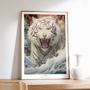Japanese Art Print | Tiger Print | Animal Wall Art | Traditional Japanese Artwork | Tiger Lover Gift