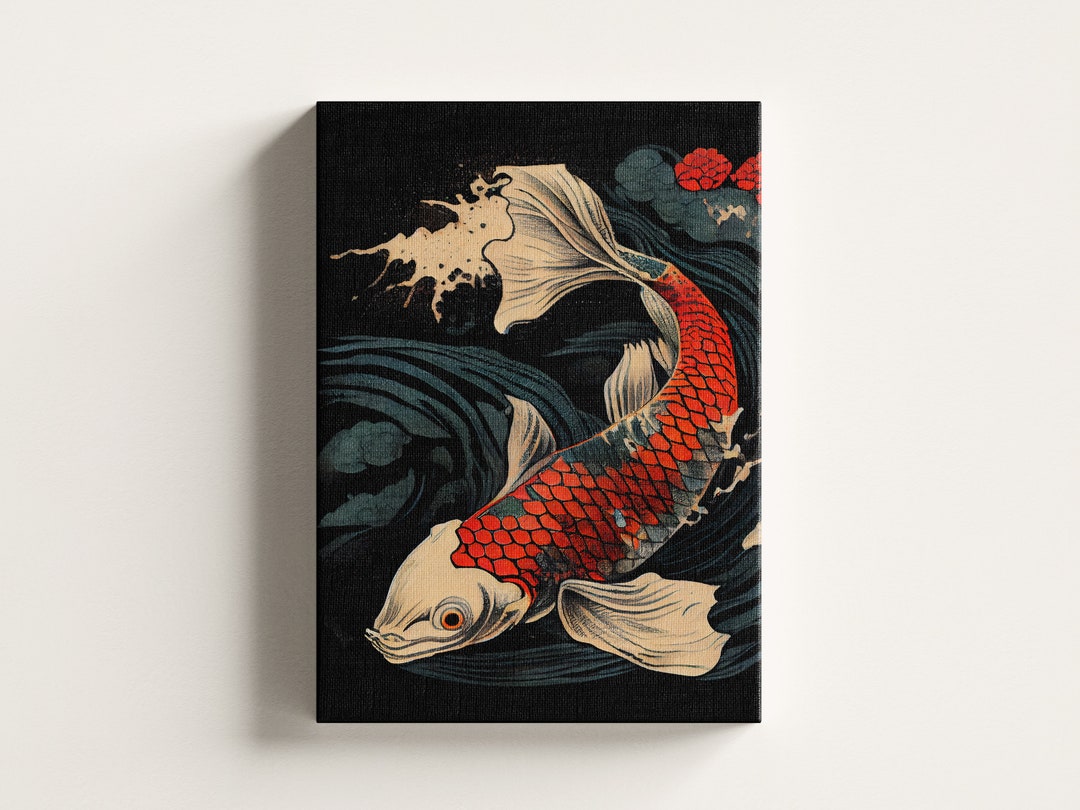Premium Canvas | Koi Fish Wall Art | Japanese Wall Decor | Japanese Art ...