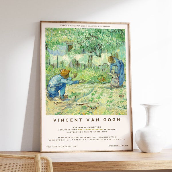 Van Gogh Poster | Erste Schritte nach Hirse | Ausstellungsplakat | Van Gogh Druck | Poster Landschaft | Museum Ausstellungsplakat