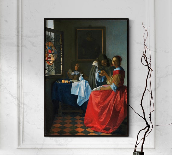 Johannes Vermeer Das Mädchen mit dem Weinglas 1660 Klassische Malerei Foto  Poster Druck Kunst Geschenk Home Wand Dekor Flirt Flirten - Etsy Österreich