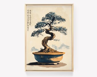 絵画 bonsai Vintage Wall Art Japanese Bonsai Tree Zen Garden Bonsai Tree