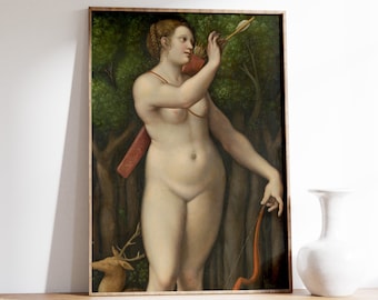 Giampietrino - Diana the Huntress | Vintage Poster | Woman Portrait Print, Mature Wall Art, Sensual Painting, Hunter Poster