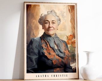 Agatha Christie Print | Author Print | Agatha Christie Poster | Literature Decor | Book Art Print | Home Decor