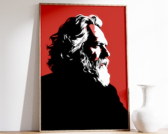 Karl Marx Print | Vintage Print | Minimal Wall Decor | Wall Art | Antique Painting | Moody Wall Art