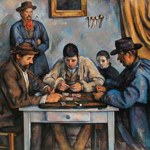Die Kartenspieler Poster | Cézanne Gemälde | Vintage Kunst | Wanddekoration | Klassischer Kunstdruck | Kunstliebhaber Geschenk