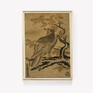 Katsushika Hokusai | Impression de jeune aigle | Art japonais | Peinture vintage | Gravure d&#39;oiseau antique