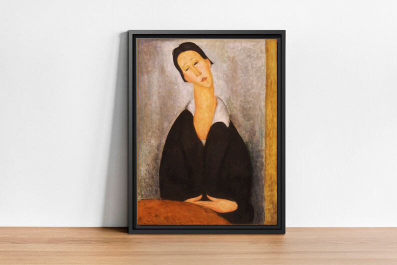 Premium Framed Canvas Amedeo Modigliani Portrait Vintage Painting Canvas Wall Art Home Decor image 6