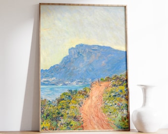 Claude Monet Poster | La Corniche Near Monaco | Monet Wall Art | Monet Print | Minimal Poster | Vintage French | Home Decor