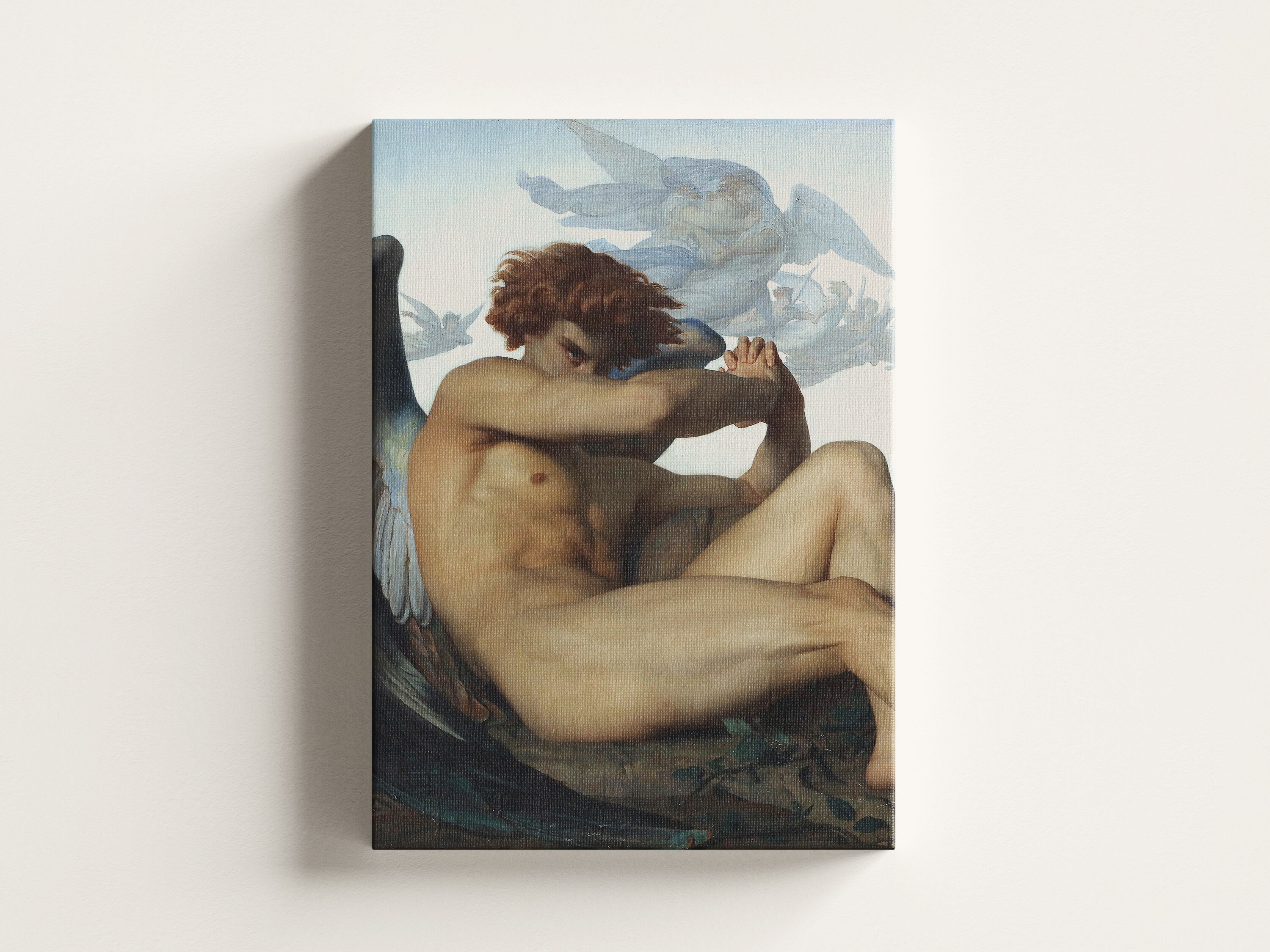Reproduction Tableau "The Fallen Angel" 1847 Par Alexandre Cabanel - Impression Giclée Sur Toile, Réalisme, Prêt à Accrocher