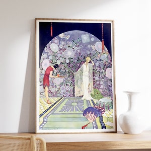 Sztuka fantasy | Opowieści z Tanglewood autorstwa Virginii Frances Sterrett 1921 | Projekt graficzny antycznej książki z bajkami Dark Princess | Malarstwo estetyczne