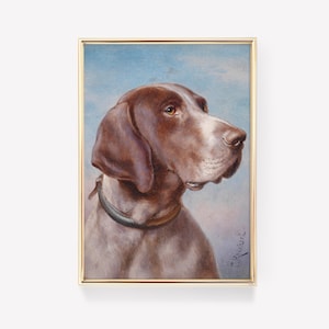 Dog Portrait | Dog Painting | Dog Framed Print | Dog Wall Art | Dog Wall Art | Dog Artwork | Antique Poster | Home Decor | Farmhouse Decor