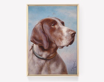 Dog Portrait | Dog Painting | Dog Framed Print | Dog Wall Art | Dog Wall Art | Dog Artwork | Antique Poster | Home Decor | Farmhouse Decor