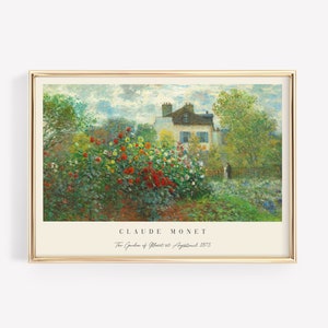 Claude Monet Kunstdruck | Botanische Cottagecore Kunst | Monet Ausstellungskunst | Floral Blumen Natur Salbei immergrün | Berühmtes Antikes Gemälde
