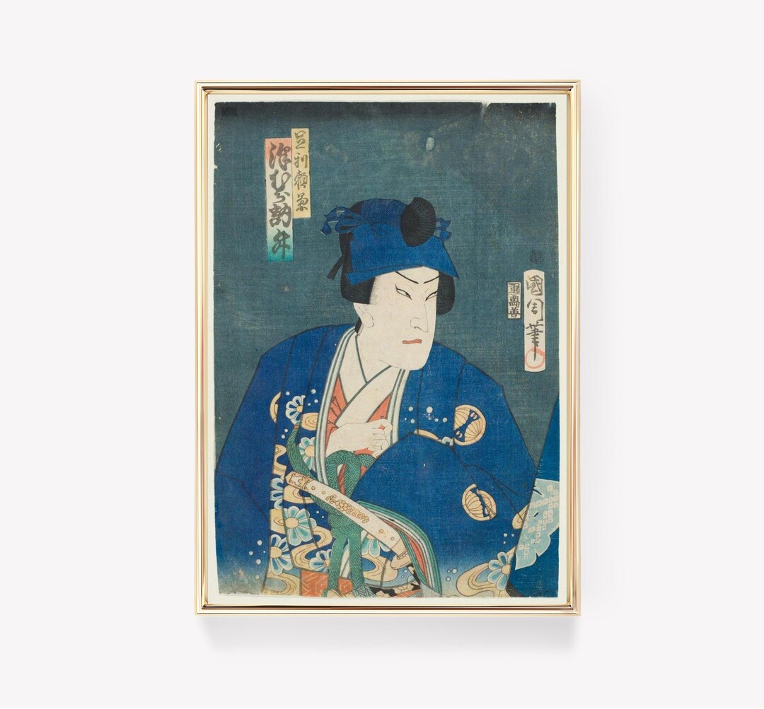 Blue Samurai Robe Samurai Actor | Blue Robe Art | Utagawa Kuniyoshi | Vintage Print ...