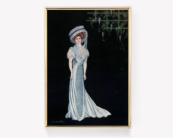 Art Deco Elegance | Georges Barbier Art | La Belle Dame Print | Vintage Fashion Illustration | Wall Decor