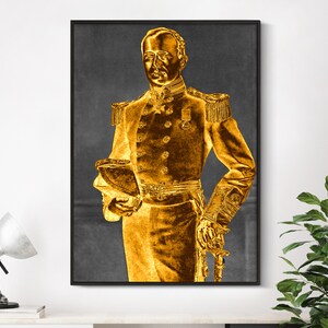Póster dorado del Capitán Scott (de la Antártida) - Regalo fotográfico impreso en el arte de la pared del hogar - Explorador de aventuras al aire libre Héroe Polo Sur - Tamaños grandes