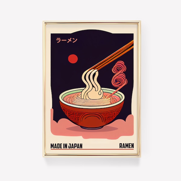 Premium Druck | Ramen Poster | Japanische Malerei | Mid Century | Ukiyo-e Malerei | Kunstdruck | Museums-Qualitätsdruck
