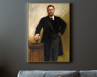John Singer Sargent - Theodore Roosevelt (1903) - Painting Photo Poster Print Art Gift Museum - Presidential Portrait President USA - 18x24
